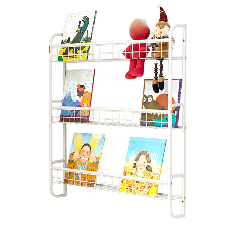 Modern Style Bookshelf Wall Mounted Metal Bookcase for Kid Room 32.1"L x 4.6"W x 34.5"H Clearhalo 'Bookcases' 'furn' 'furn_bookcases' 'Furniture' 'furniture_bookcases' 'Office Furniture' 4924338