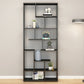80.71"H Bookcase Open Back Contemporary Style Bookshelf for Office Home 35.4"L x 9.8"W x 80.7"H Black Clearhalo 'Bookcases' 'furn' 'furn_bookcases' 'Furniture' 'furniture_bookcases' 'Office Furniture' 4924356