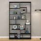 80.71"H Bookcase Open Back Contemporary Style Bookshelf for Office Home 47.2"L x 9.8"W x 80.7"H Black Clearhalo 'Bookcases' 'furn' 'furn_bookcases' 'Furniture' 'furniture_bookcases' 'Office Furniture' 4924358