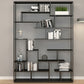 80.71"H Bookcase Open Back Contemporary Style Bookshelf for Office Home 59.1"L x 9.8"W x 80.7"H Black Clearhalo 'Bookcases' 'furn' 'furn_bookcases' 'Furniture' 'furniture_bookcases' 'Office Furniture' 4924359