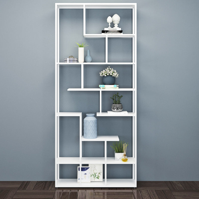 80.71"H Bookcase Open Back Contemporary Style Bookshelf for Office Home 35.4"L x 9.8"W x 80.7"H White Clearhalo 'Bookcases' 'furn' 'furn_bookcases' 'Furniture' 'furniture_bookcases' 'Office Furniture' 4924361