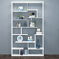 80.71"H Bookcase Open Back Contemporary Style Bookshelf for Office Home 47.2"L x 9.8"W x 80.7"H White Clearhalo 'Bookcases' 'furn' 'furn_bookcases' 'Furniture' 'furniture_bookcases' 'Office Furniture' 4924362