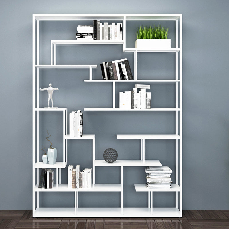 80.71"H Bookcase Open Back Contemporary Style Bookshelf for Office Home 59.1"L x 9.8"W x 80.7"H White Clearhalo 'Bookcases' 'furn' 'furn_bookcases' 'Furniture' 'furniture_bookcases' 'Office Furniture' 4924363