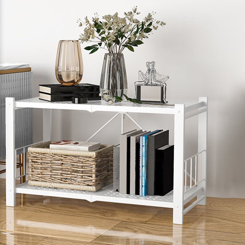 Foldable Bookcase Open Back Bookshelf with Casters for Study Room Office 27.8"L x 13.2"W x 17.2"H White Clearhalo 'Bookcases' 'furn' 'furn_bookcases' 'Furniture' 'furniture_bookcases' 'Office Furniture' 4924393