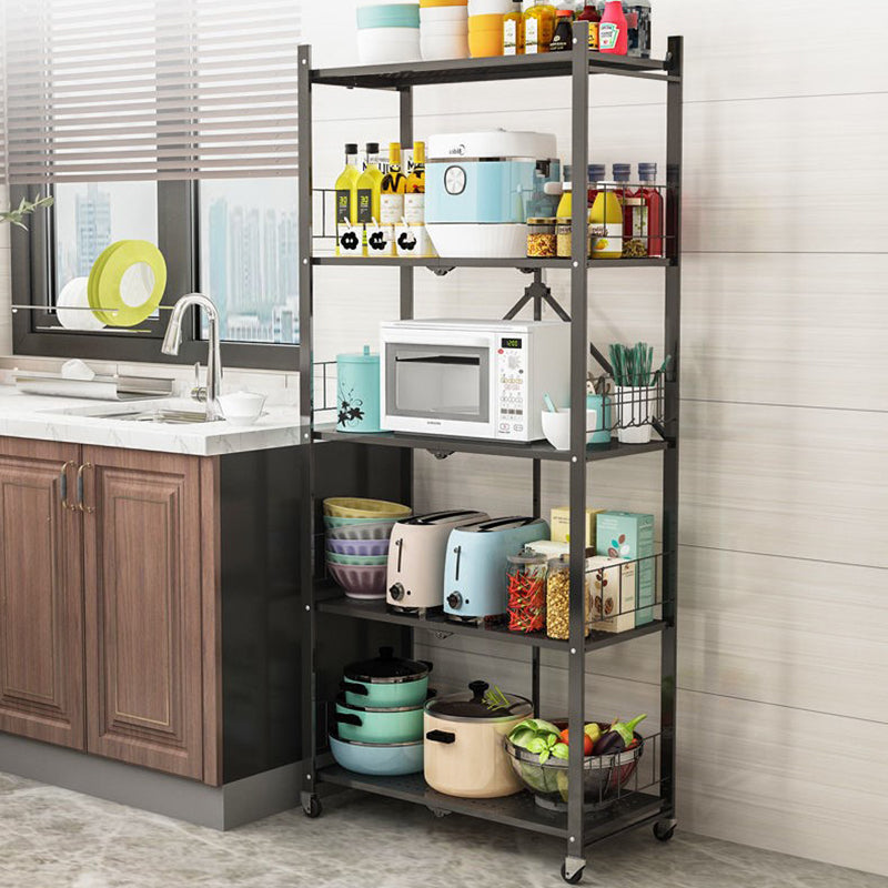 Foldable Bookcase Open Back Bookshelf with Casters for Study Room Office Clearhalo 'Bookcases' 'furn' 'furn_bookcases' 'Furniture' 'furniture_bookcases' 'Office Furniture' 4924398