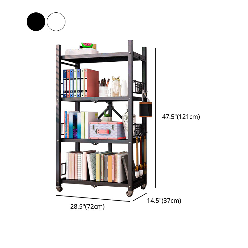 Foldable Bookcase Open Back Bookshelf with Casters for Study Room Office Clearhalo 'Bookcases' 'furn' 'furn_bookcases' 'Furniture' 'furniture_bookcases' 'Office Furniture' 4924409