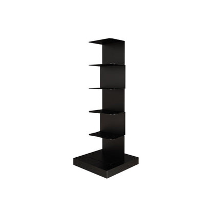 Geometric Bookshelf Modern Style Metal Bookcase for Home Office 13.8"L x 13.8"W x 35.4"H Black