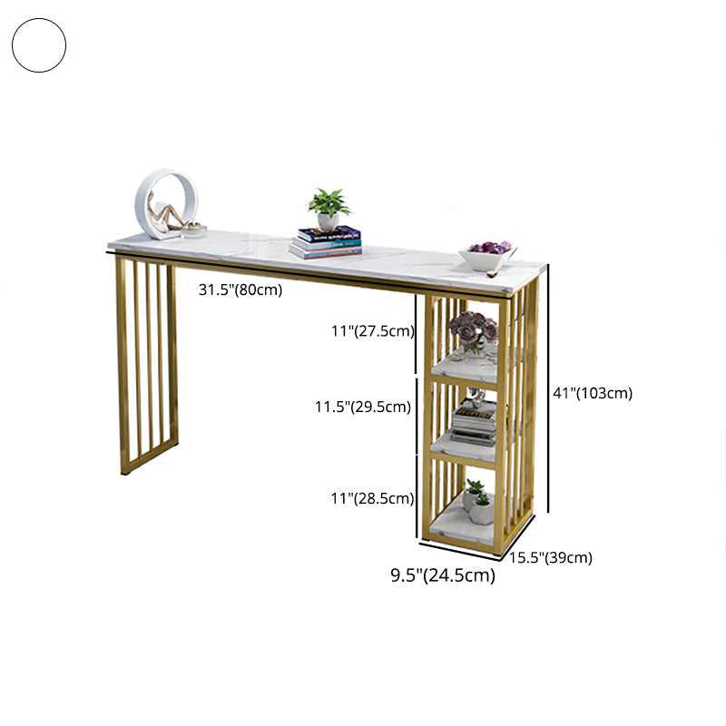Rectangle Bar Dining Table Contemporary Bar Table with Sled Base in Gold Clearhalo 'Bar Furniture' 'Bar Tables' 'bar_tables' 'furn' 'furn_bar_tables' 'Furniture' 'furniture_bar_tables' 'Kitchen & Dining Furniture' 4925930