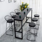 Contemporary Style Dining Sintered Stone Table Rectangle Bar Counter Table for Home 70.9"L x 15.7"W x 41.3"H Without Chairs Clearhalo 'Bar Furniture' 'Bar Tables' 'bar_tables' 'furn' 'furn_bar_tables' 'Furniture' 'furniture_bar_tables' 'Kitchen & Dining Furniture' 4925932