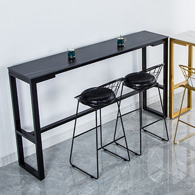 Contemporary Style Dining Sintered Stone Table Rectangle Bar Counter Table for Home 55.1"L x 15.7"W x 41.3"H Without Chairs Clearhalo 'Bar Furniture' 'Bar Tables' 'bar_tables' 'furn' 'furn_bar_tables' 'Furniture' 'furniture_bar_tables' 'Kitchen & Dining Furniture' 4925934