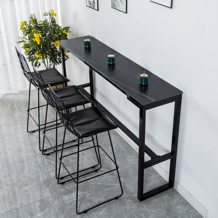 Contemporary Style Dining Sintered Stone Table Rectangle Bar Counter Table for Home Clearhalo 'Bar Furniture' 'Bar Tables' 'bar_tables' 'furn' 'furn_bar_tables' 'Furniture' 'furniture_bar_tables' 'Kitchen & Dining Furniture' 4925941