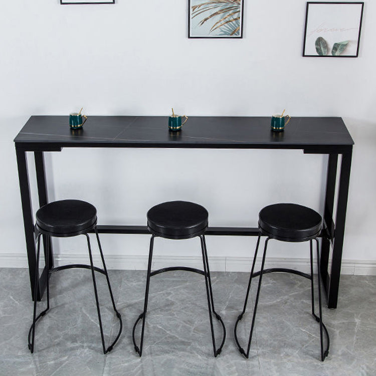 Contemporary Style Dining Sintered Stone Table Rectangle Bar Counter Table for Home Clearhalo 'Bar Furniture' 'Bar Tables' 'bar_tables' 'furn' 'furn_bar_tables' 'Furniture' 'furniture_bar_tables' 'Kitchen & Dining Furniture' 4925943
