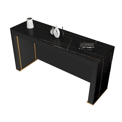 Contemporary Dining Sintered Stone Table Rectangle Bar Counter Table for Home Black Without Chairs Clearhalo 'Bar Furniture' 'Bar Tables' 'bar_tables' 'furn' 'furn_bar_tables' 'Furniture' 'furniture_bar_tables' 'Kitchen & Dining Furniture' 4925955