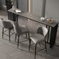Contemporary Style Sintered Stone Table Rectangle Bar Counter Table for Home Grey Without Chairs Clearhalo 'Bar Furniture' 'Bar Tables' 'bar_tables' 'furn' 'furn_bar_tables' 'Furniture' 'furniture_bar_tables' 'Kitchen & Dining Furniture' 4925967