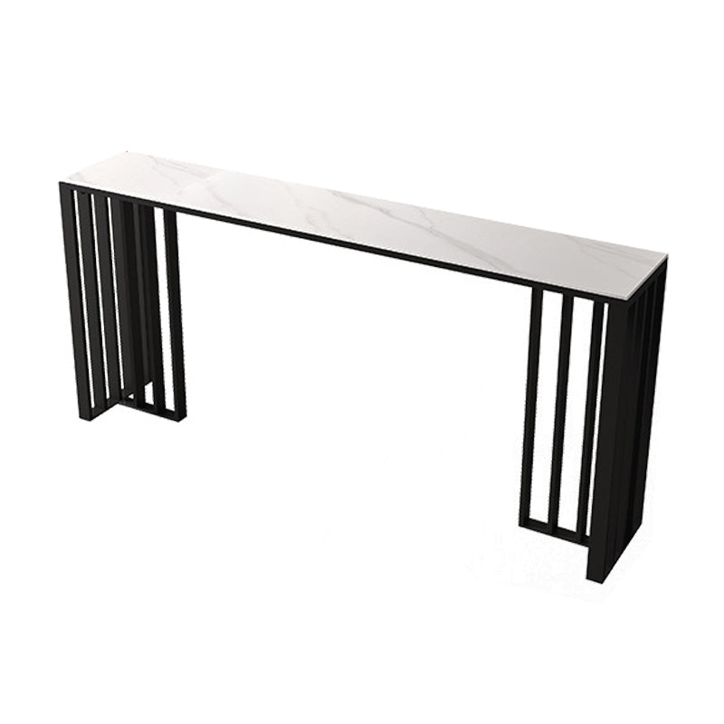 Contemporary Style Sintered Stone Table Rectangle Bar Counter Table for Home White Without Chairs Clearhalo 'Bar Furniture' 'Bar Tables' 'bar_tables' 'furn' 'furn_bar_tables' 'Furniture' 'furniture_bar_tables' 'Kitchen & Dining Furniture' 4925968