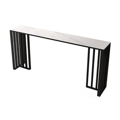 Contemporary Style Sintered Stone Table Rectangle Bar Counter Table for Home White Without Chairs Clearhalo 'Bar Furniture' 'Bar Tables' 'bar_tables' 'furn' 'furn_bar_tables' 'Furniture' 'furniture_bar_tables' 'Kitchen & Dining Furniture' 4925968
