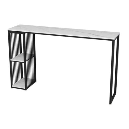 Contemporary Sintered Stone Table Rectangle Bar Counter Table for Home Black Without Chairs Clearhalo 'Bar Furniture' 'Bar Tables' 'bar_tables' 'furn' 'furn_bar_tables' 'Furniture' 'furniture_bar_tables' 'Kitchen & Dining Furniture' 4925983