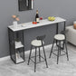 Contemporary Sintered Stone Table Rectangle Bar Counter Table for Home 63"L x 15.7"W x 41.3"H Black Without Chairs Clearhalo 'Bar Furniture' 'Bar Tables' 'bar_tables' 'furn' 'furn_bar_tables' 'Furniture' 'furniture_bar_tables' 'Kitchen & Dining Furniture' 4925984