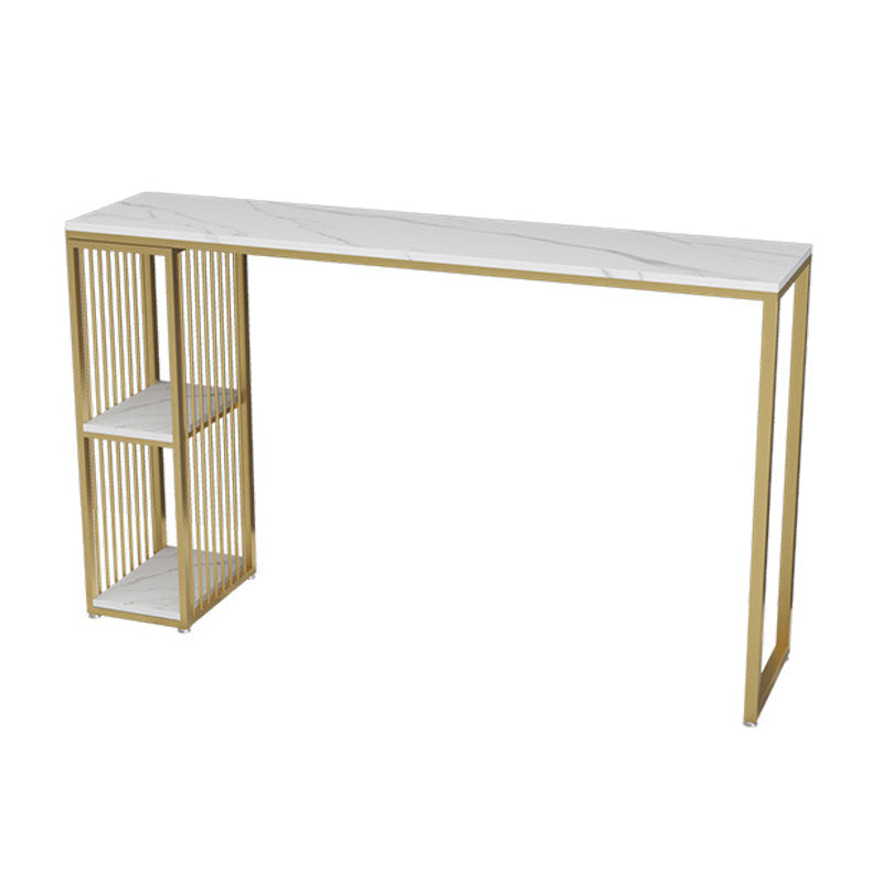 Contemporary Sintered Stone Table Rectangle Bar Counter Table for Home Gold Without Chairs Clearhalo 'Bar Furniture' 'Bar Tables' 'bar_tables' 'furn' 'furn_bar_tables' 'Furniture' 'furniture_bar_tables' 'Kitchen & Dining Furniture' 4925987
