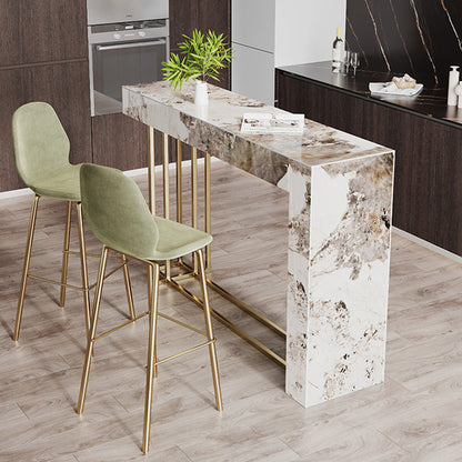 Nordic Sintered Stone Table Rectangle Bar Counter Table for Home Pandora & Gold Clearhalo 'Bar Furniture' 'Bar Tables' 'bar_tables' 'Furniture' 'furniture_bar_tables' 'Kitchen & Dining Furniture' 4926002