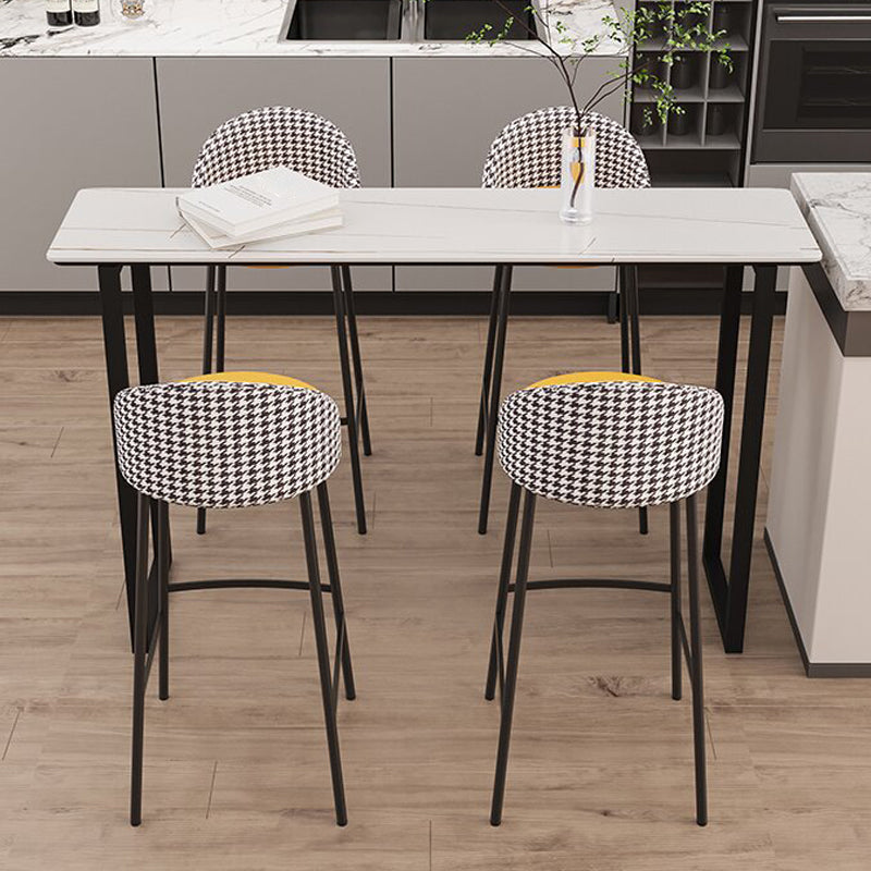 Modern Sintered Stone Table Rectangle Bar Counter Table for Home 70.9"L x 15.7"W x 41.3"H Black Without Chairs Clearhalo 'Bar Furniture' 'Bar Tables' 'bar_tables' 'furn' 'furn_bar_tables' 'Furniture' 'furniture_bar_tables' 'Kitchen & Dining Furniture' 4926018