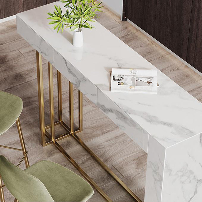 Nordic Glam Sintered Stone Table Rectangle Bar Counter Table for Home Clearhalo 'Bar Furniture' 'Bar Tables' 'bar_tables' 'furn' 'furn_bar_tables' 'Furniture' 'furniture_bar_tables' 'Kitchen & Dining Furniture' 4926037