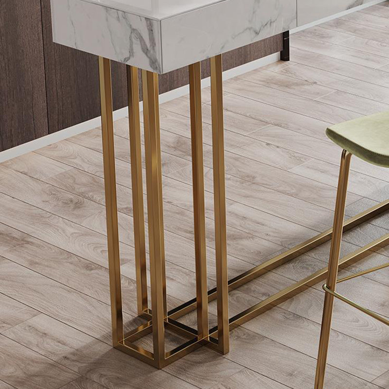 Nordic Glam Sintered Stone Table Rectangle Bar Counter Table for Home Clearhalo 'Bar Furniture' 'Bar Tables' 'bar_tables' 'furn' 'furn_bar_tables' 'Furniture' 'furniture_bar_tables' 'Kitchen & Dining Furniture' 4926040