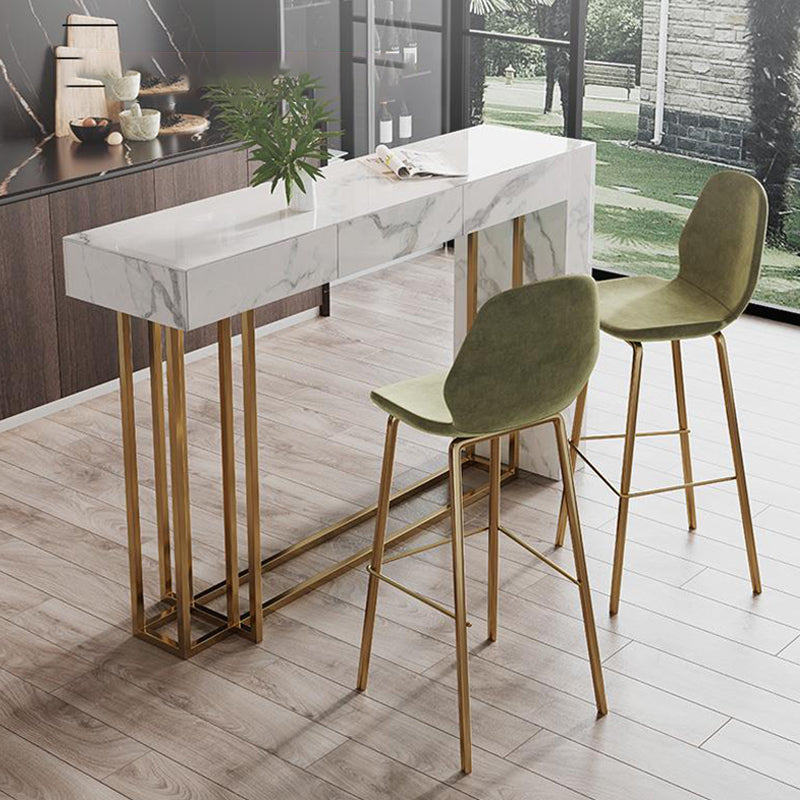 Nordic Glam Sintered Stone Table Rectangle Bar Counter Table for Home Clearhalo 'Bar Furniture' 'Bar Tables' 'bar_tables' 'furn' 'furn_bar_tables' 'Furniture' 'furniture_bar_tables' 'Kitchen & Dining Furniture' 4926041