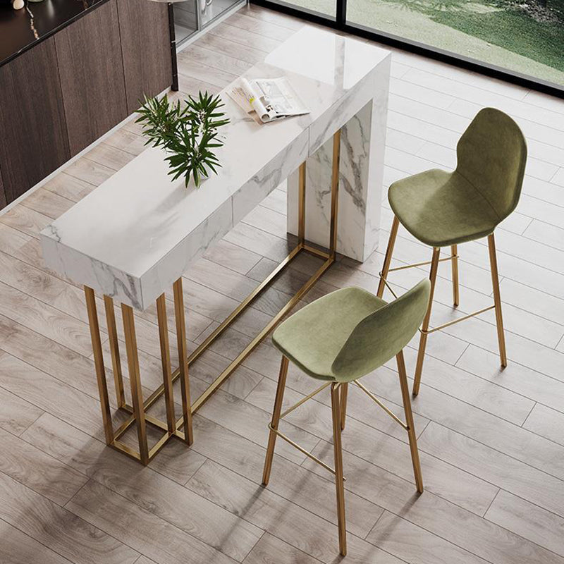 Nordic Glam Sintered Stone Table Rectangle Bar Counter Table for Home Clearhalo 'Bar Furniture' 'Bar Tables' 'bar_tables' 'furn' 'furn_bar_tables' 'Furniture' 'furniture_bar_tables' 'Kitchen & Dining Furniture' 4926042