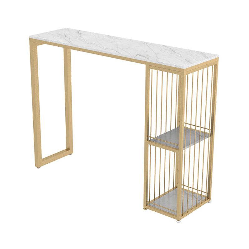 Nordic Glam Rectangle Sintered Stone Table Dining Bar Counter Table for Home Without Chairs Clearhalo 'Bar Furniture' 'Bar Tables' 'bar_tables' 'furn' 'furn_bar_tables' 'Furniture' 'furniture_bar_tables' 'Kitchen & Dining Furniture' 4926051