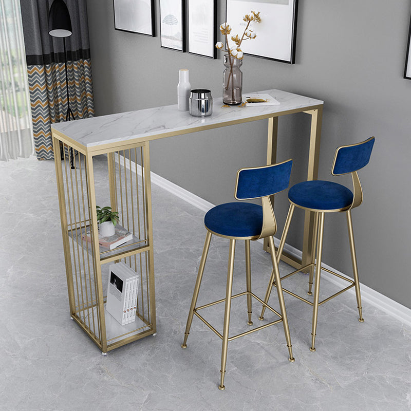 Nordic Glam Rectangle Sintered Stone Table Dining Bar Counter Table for Home Clearhalo 'Bar Furniture' 'Bar Tables' 'bar_tables' 'furn' 'furn_bar_tables' 'Furniture' 'furniture_bar_tables' 'Kitchen & Dining Furniture' 4926055