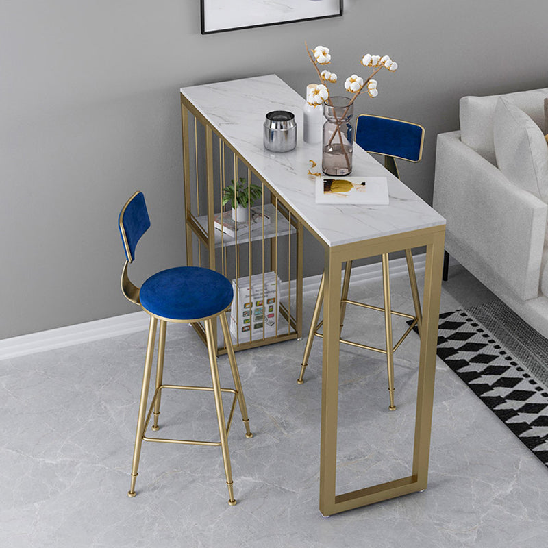 Nordic Glam Rectangle Sintered Stone Table Dining Bar Counter Table for Home Clearhalo 'Bar Furniture' 'Bar Tables' 'bar_tables' 'furn' 'furn_bar_tables' 'Furniture' 'furniture_bar_tables' 'Kitchen & Dining Furniture' 4926057