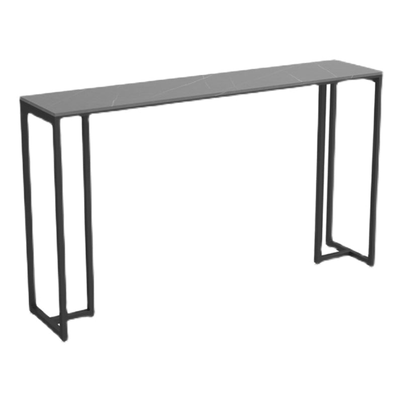 Modern Style Sintered Stone Table Dining Bar Counter Table for Home Black-Gray Without Chairs Clearhalo 'Bar Furniture' 'Bar Tables' 'bar_tables' 'furn' 'furn_bar_tables' 'Furniture' 'furniture_bar_tables' 'Kitchen & Dining Furniture' 4926082