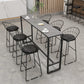 Modern Style Sintered Stone Table Dining Bar Counter Table for Home 70.9"L x 15.7"W x 41.3"H Black-Gray Without Chairs Clearhalo 'Bar Furniture' 'Bar Tables' 'bar_tables' 'furn' 'furn_bar_tables' 'Furniture' 'furniture_bar_tables' 'Kitchen & Dining Furniture' 4926083