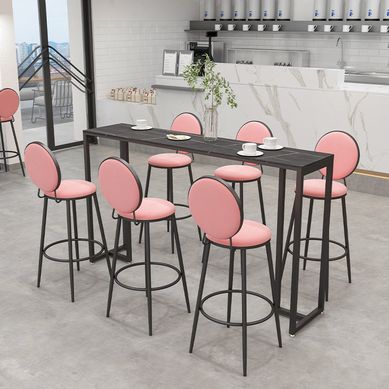 Modern Style Sintered Stone Table Dining Bar Counter Table for Home 70.9"L x 15.7"W x 41.3"H Black Without Chairs Clearhalo 'Bar Furniture' 'Bar Tables' 'bar_tables' 'furn' 'furn_bar_tables' 'Furniture' 'furniture_bar_tables' 'Kitchen & Dining Furniture' 4926084