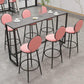Modern Style Sintered Stone Table Dining Bar Counter Table for Home 63"L x 15.7"W x 41.3"H Black-Gray Without Chairs Clearhalo 'Bar Furniture' 'Bar Tables' 'bar_tables' 'furn' 'furn_bar_tables' 'Furniture' 'furniture_bar_tables' 'Kitchen & Dining Furniture' 4926085