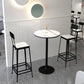 Stone Bar Dining Table Modern Round Bar Table with Pedestal Base for Dining Room 19.7"L x 19.7"W x 41.3"H Black Without Chairs Clearhalo 'Bar Furniture' 'Bar Tables' 'bar_tables' 'furn' 'furn_bar_tables' 'Furniture' 'furniture_bar_tables' 'Kitchen & Dining Furniture' 4926105