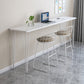 Wood Bar Dining Table Modern Rectangle Bar Table with Four Legs base for Dining Room 47.2"L x 15.7"W x 39.4"H White White Clearhalo 'Bar Furniture' 'Bar Tables' 'bar_tables' 'furn' 'furn_bar_tables' 'Furniture' 'furniture_bar_tables' 'Kitchen & Dining Furniture' 4926112