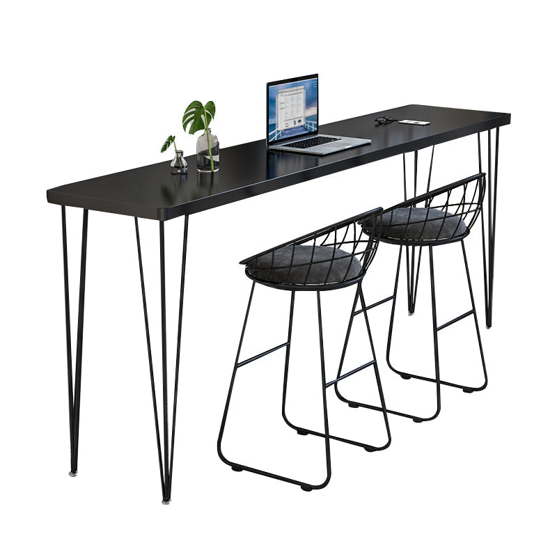 Wood Bar Dining Table Modern Rectangle Bar Table with Four Legs base for Dining Room Clearhalo 'Bar Furniture' 'Bar Tables' 'bar_tables' 'furn' 'furn_bar_tables' 'Furniture' 'furniture_bar_tables' 'Kitchen & Dining Furniture' 4926116