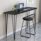 Wood Bar Dining Table Modern Rectangle Bar Table with Four Legs base for Dining Room Black Black Clearhalo 'Bar Furniture' 'Bar Tables' 'bar_tables' 'furn' 'furn_bar_tables' 'Furniture' 'furniture_bar_tables' 'Kitchen & Dining Furniture' 4926122