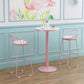 Stone Bar Dining Table Modern Bar Table with Iron Base for Dining Room 23.6"L x 23.6"W x 41.3"H Round Without Chairs Clearhalo 'Bar Furniture' 'Bar Tables' 'bar_tables' 'furn' 'furn_bar_tables' 'Furniture' 'furniture_bar_tables' 'Kitchen & Dining Furniture' 4926128