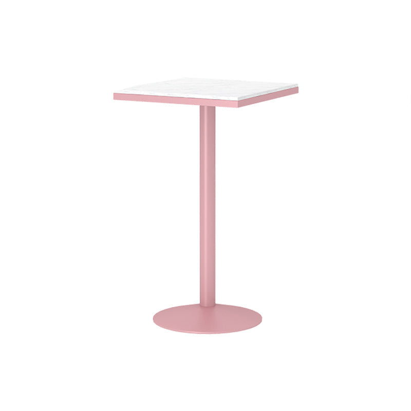 Stone Bar Dining Table Modern Bar Table with Iron Base for Dining Room 23.6"L x 23.6"W x 29.5"H Square Without Chairs Clearhalo 'Bar Furniture' 'Bar Tables' 'bar_tables' 'furn' 'furn_bar_tables' 'Furniture' 'furniture_bar_tables' 'Kitchen & Dining Furniture' 4926130
