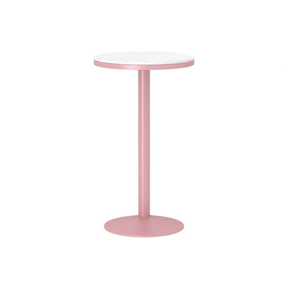 Stone Bar Dining Table Modern Bar Table with Iron Base for Dining Room 23.6"L x 23.6"W x 29.5"H Round Without Chairs Clearhalo 'Bar Furniture' 'Bar Tables' 'bar_tables' 'furn' 'furn_bar_tables' 'Furniture' 'furniture_bar_tables' 'Kitchen & Dining Furniture' 4926132