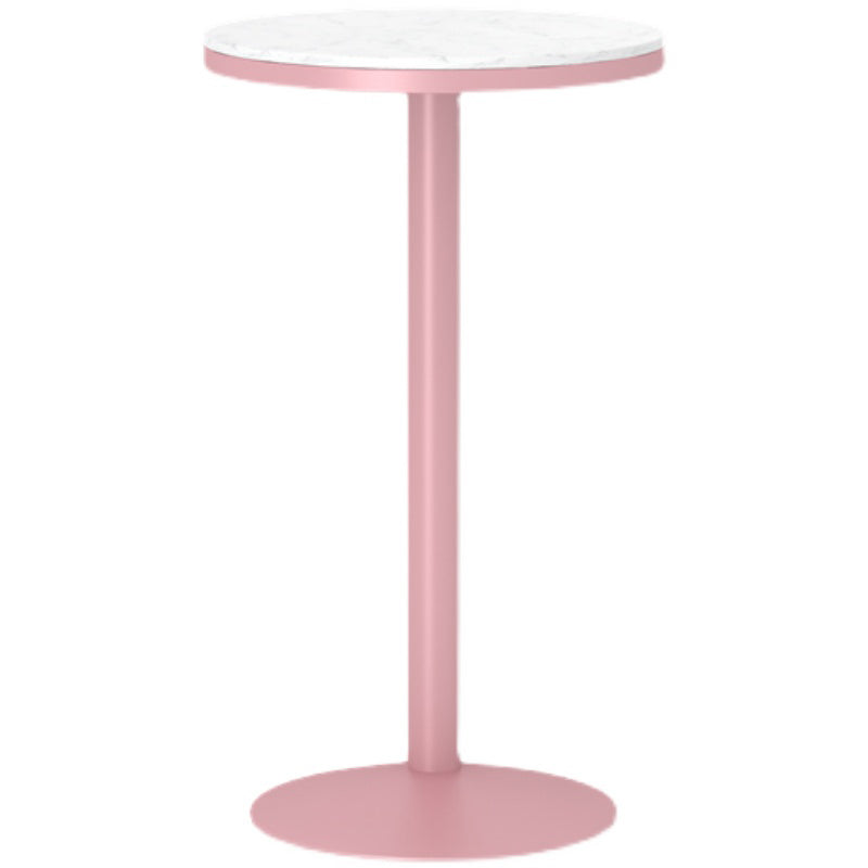 Stone Bar Dining Table Modern Bar Table with Iron Base for Dining Room Clearhalo 'Bar Furniture' 'Bar Tables' 'bar_tables' 'furn' 'furn_bar_tables' 'Furniture' 'furniture_bar_tables' 'Kitchen & Dining Furniture' 4926135