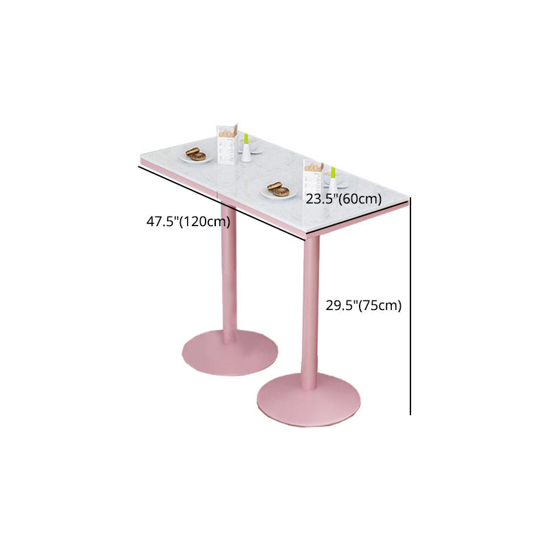 Stone Bar Dining Table Modern Bar Table with Iron Base for Dining Room Clearhalo 'Bar Furniture' 'Bar Tables' 'bar_tables' 'furn' 'furn_bar_tables' 'Furniture' 'furniture_bar_tables' 'Kitchen & Dining Furniture' 4926144