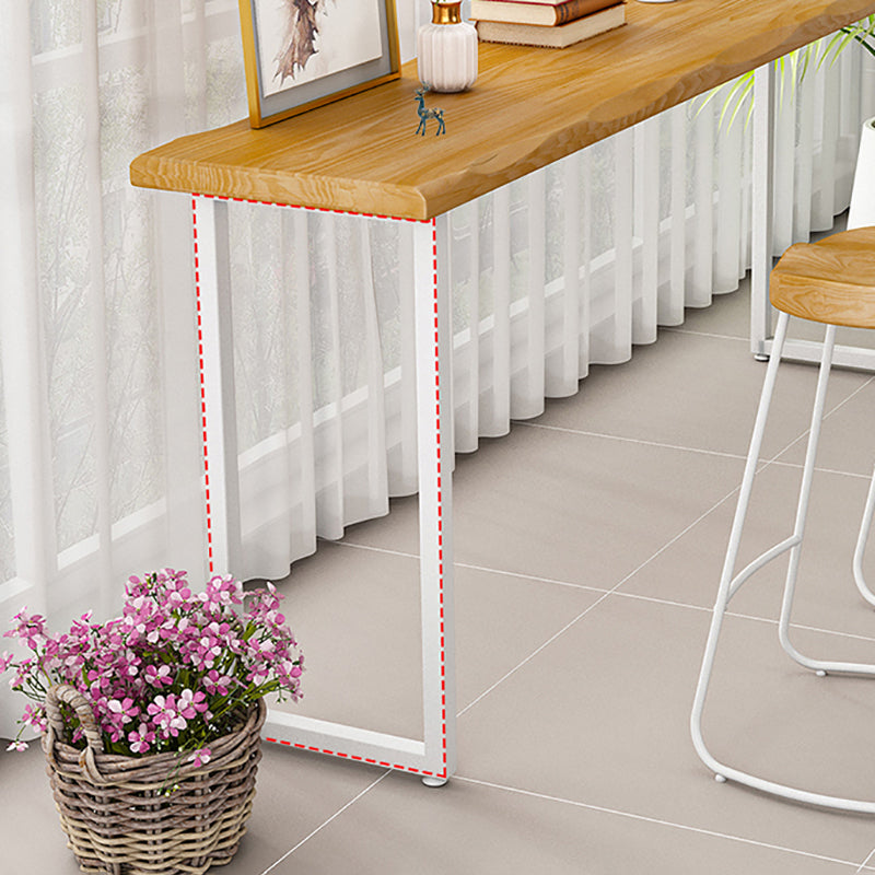 Pine Wood Bar Dining Table Modern Bar Table with Sled Base for Dining Room Clearhalo 'Bar Furniture' 'Bar Tables' 'bar_tables' 'furn' 'furn_bar_tables' 'Furniture' 'furniture_bar_tables' 'Kitchen & Dining Furniture' 4926153