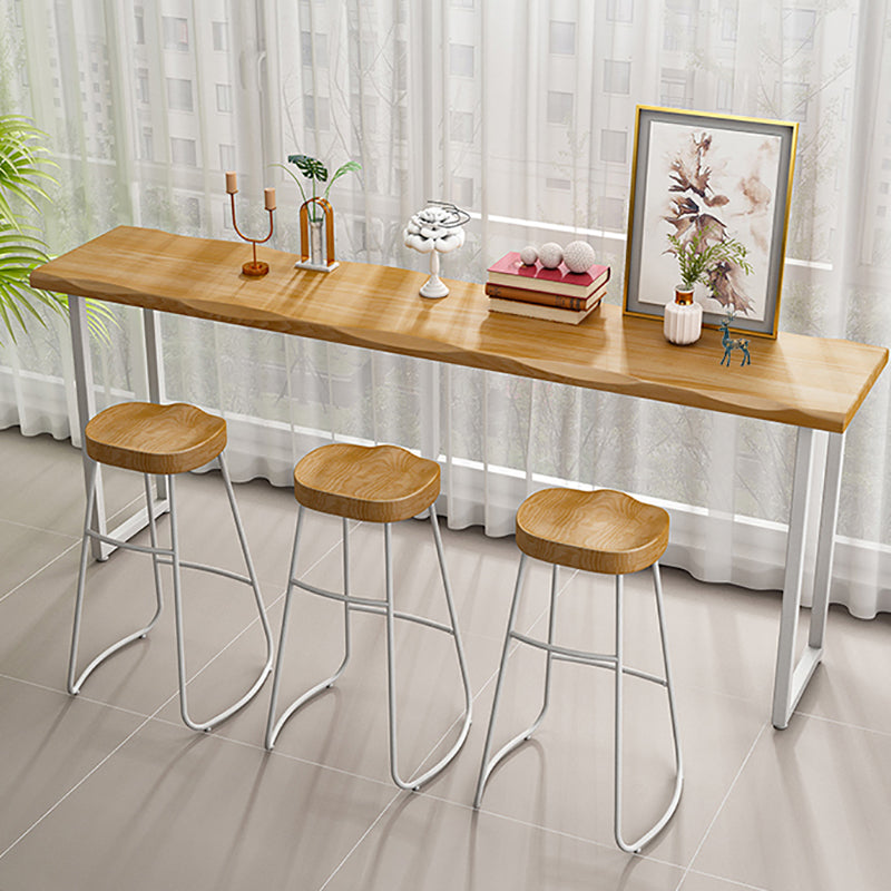Pine Wood Bar Dining Table Modern Bar Table with Sled Base for Dining Room Clearhalo 'Bar Furniture' 'Bar Tables' 'bar_tables' 'furn' 'furn_bar_tables' 'Furniture' 'furniture_bar_tables' 'Kitchen & Dining Furniture' 4926155