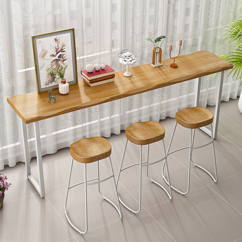 Pine Wood Bar Dining Table Modern Bar Table with Sled Base for Dining Room Clearhalo 'Bar Furniture' 'Bar Tables' 'bar_tables' 'furn' 'furn_bar_tables' 'Furniture' 'furniture_bar_tables' 'Kitchen & Dining Furniture' 4926156