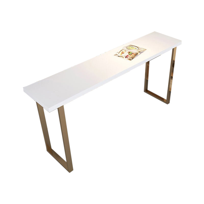 Pine Wood Bar Dining Table Glam Rectangle Bar Table with Double Pedestal for Dining Room Without Chairs Clearhalo 'Bar Furniture' 'Bar Tables' 'bar_tables' 'furn' 'furn_bar_tables' 'Furniture' 'furniture_bar_tables' 'Kitchen & Dining Furniture' 4926169