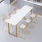 Pine Wood Bar Dining Table Glam Rectangle Bar Table with Double Pedestal for Dining Room 86.6"L x 15.7"W x 41.3"H Without Chairs Clearhalo 'Bar Furniture' 'Bar Tables' 'bar_tables' 'furn' 'furn_bar_tables' 'Furniture' 'furniture_bar_tables' 'Kitchen & Dining Furniture' 4926170